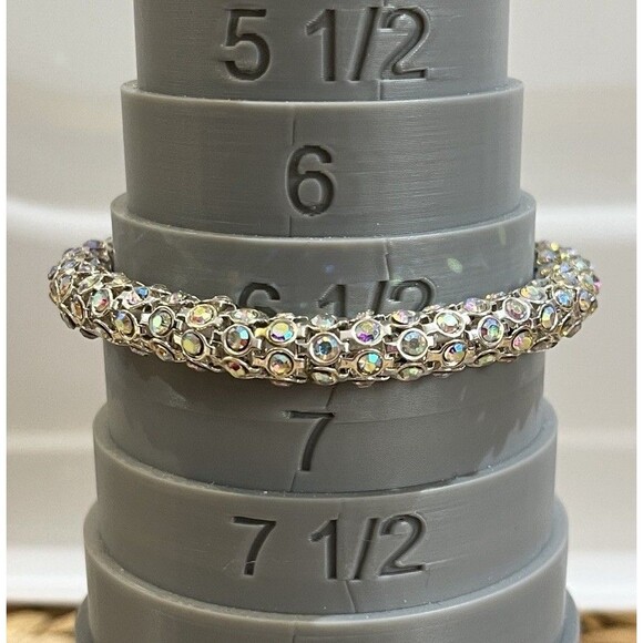 Vintage Monet Aura Borealis Rhinestone Crystal Stretch Bracelet 360 Regency - Picture 2 of 7